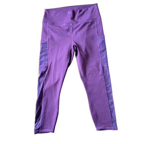Fabletics Pants - Fabletics‎ Powerhold High Waisted Mesh Pocket Leggings Purple Womens Large L